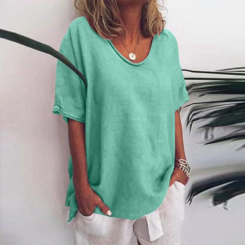 Echoarchiv | Damen Rundhals-Shirt Unifarben