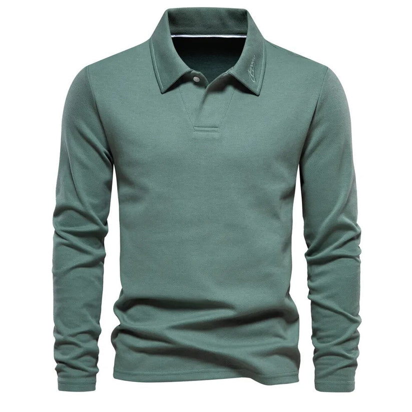 Classic Langarm-Poloshirt Für Männer – Cavello