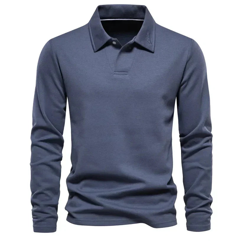 Classic Langarm-Poloshirt Für Männer – Cavello