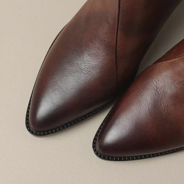 Echoarchiv | Damenstiefelette Aus Leder mit Blockabsatz