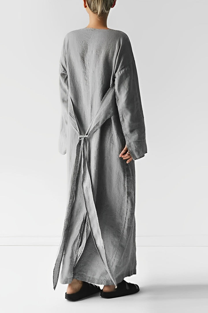 Echoarchiv | Leinen Wickel Maxikleid