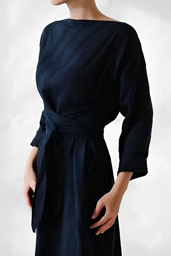 Echoarchiv | Leinen Wickel Maxikleid