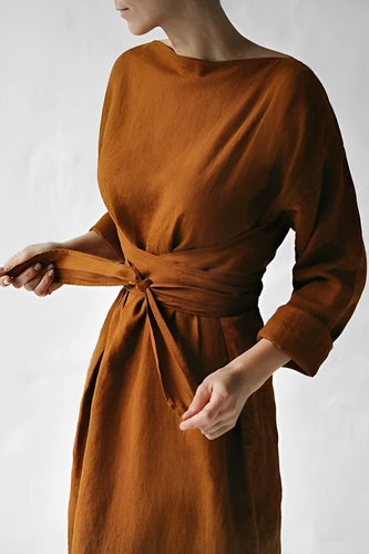 Echoarchiv | Leinen Wickel Maxikleid