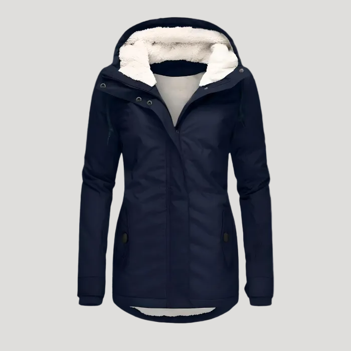 Lange Winterjacke mit Kapuze & Futter – Wasserfest, Warm & Komfortabel