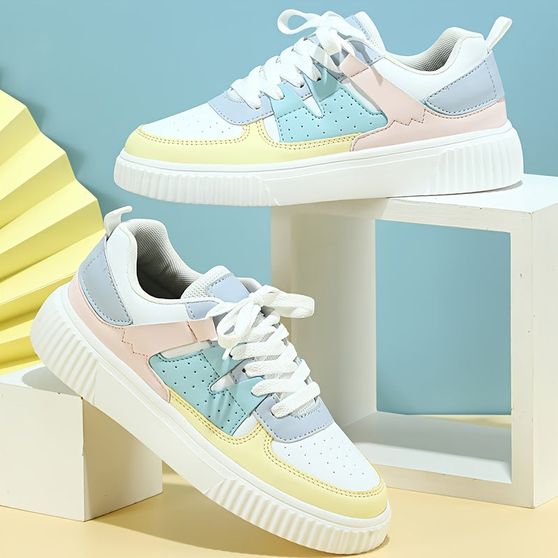 Damen Sneaker | Farbblock | Schnürschuhe | Skate Schuhe | Freizeit Sneaker – Névara
