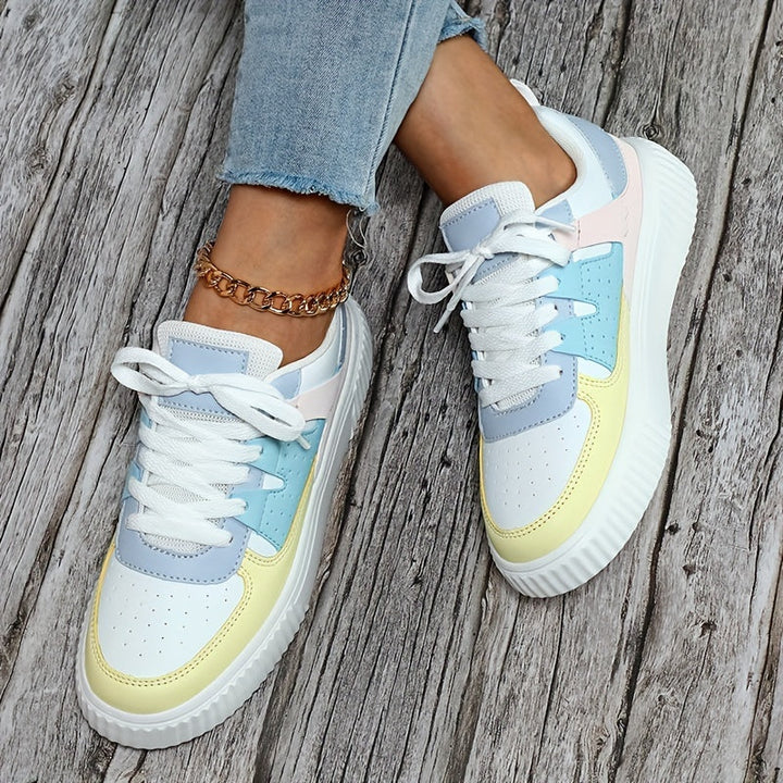 Damen Sneaker | Farbblock | Schnürschuhe | Skate Schuhe | Freizeit Sneaker – Névara