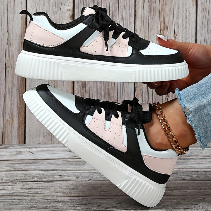 Damen Sneaker | Farbblock | Schnürschuhe | Skate Schuhe | Freizeit Sneaker – Névara