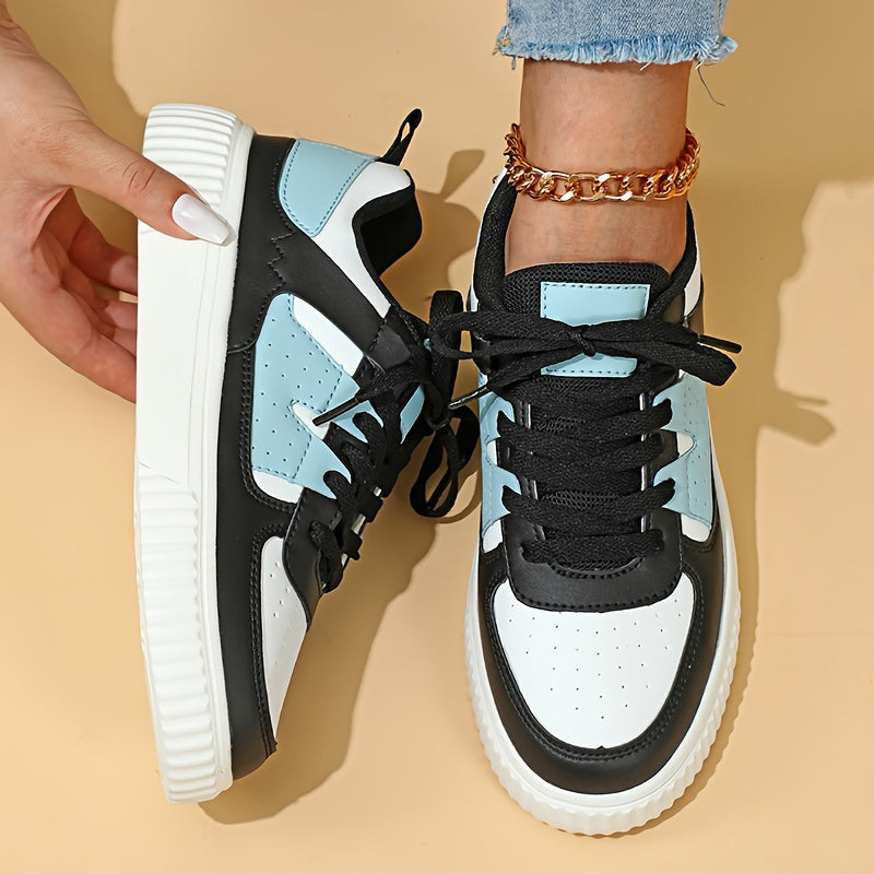 Damen Sneaker | Farbblock | Schnürschuhe | Skate Schuhe | Freizeit Sneaker – Névara