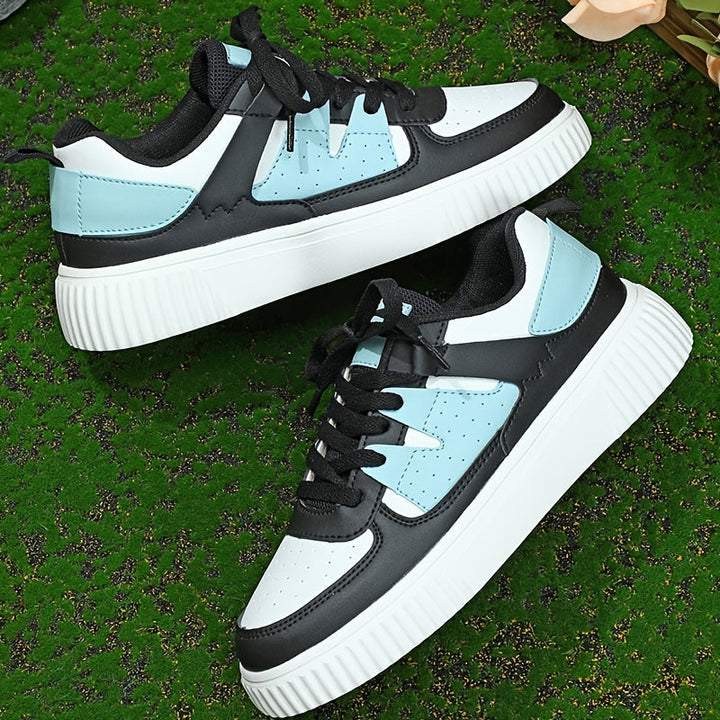 Damen Sneaker | Farbblock | Schnürschuhe | Skate Schuhe | Freizeit Sneaker – Névara