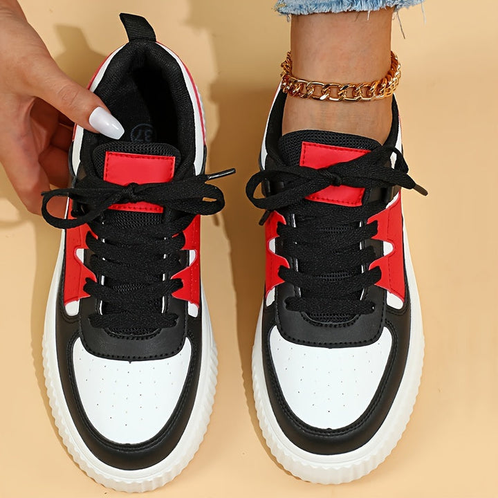 Damen Sneaker | Farbblock | Schnürschuhe | Skate Schuhe | Freizeit Sneaker – Névara
