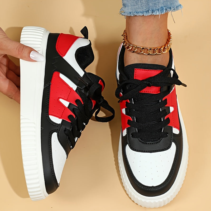 Damen Sneaker | Farbblock | Schnürschuhe | Skate Schuhe | Freizeit Sneaker – Névara