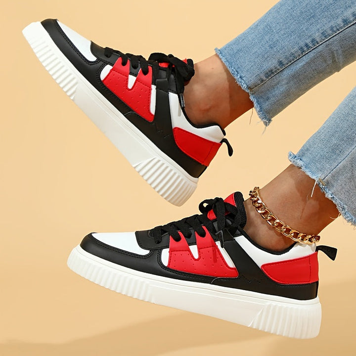 Damen Sneaker | Farbblock | Schnürschuhe | Skate Schuhe | Freizeit Sneaker – Névara