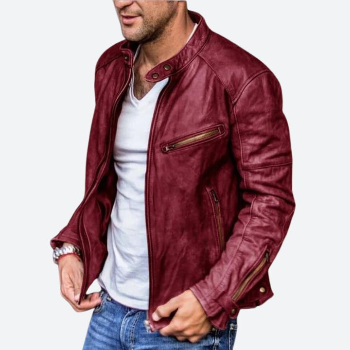 Echoarchiv | Stilvolle Wetterfeste Lederjacke für Herren