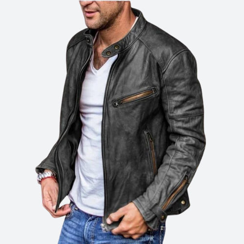 Echoarchiv | Stilvolle Wetterfeste Lederjacke für Herren