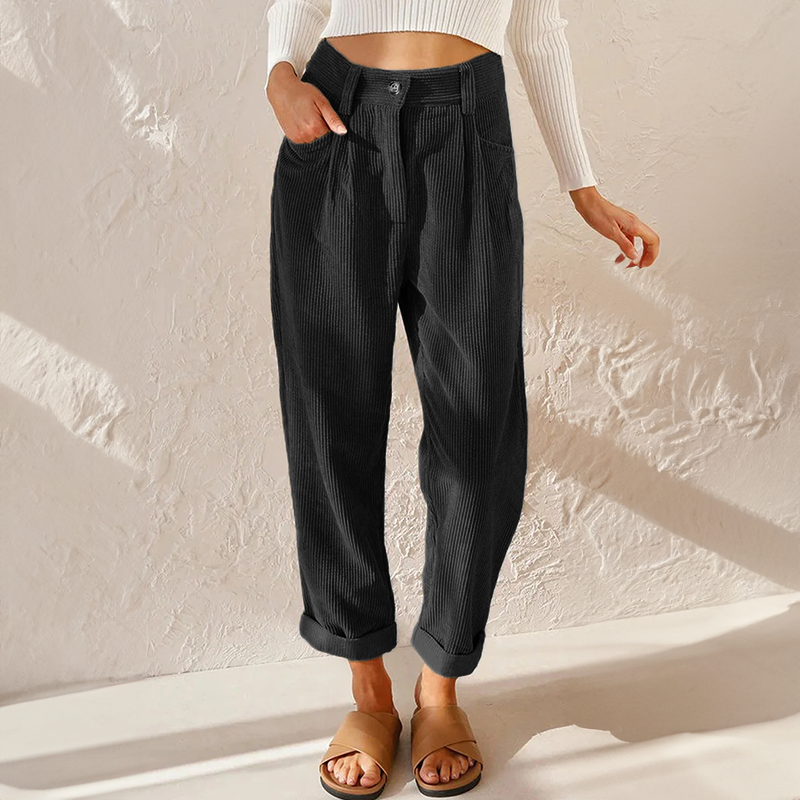 Echoarchiv - Lockere High Wait Cord Hose für Damen