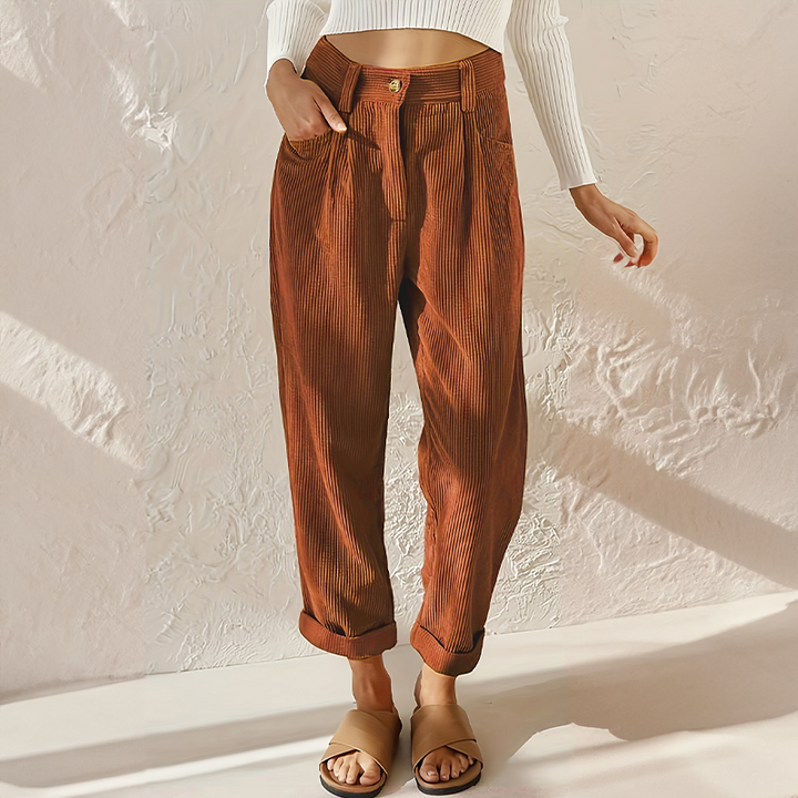 Echoarchiv - Lockere High Wait Cord Hose für Damen