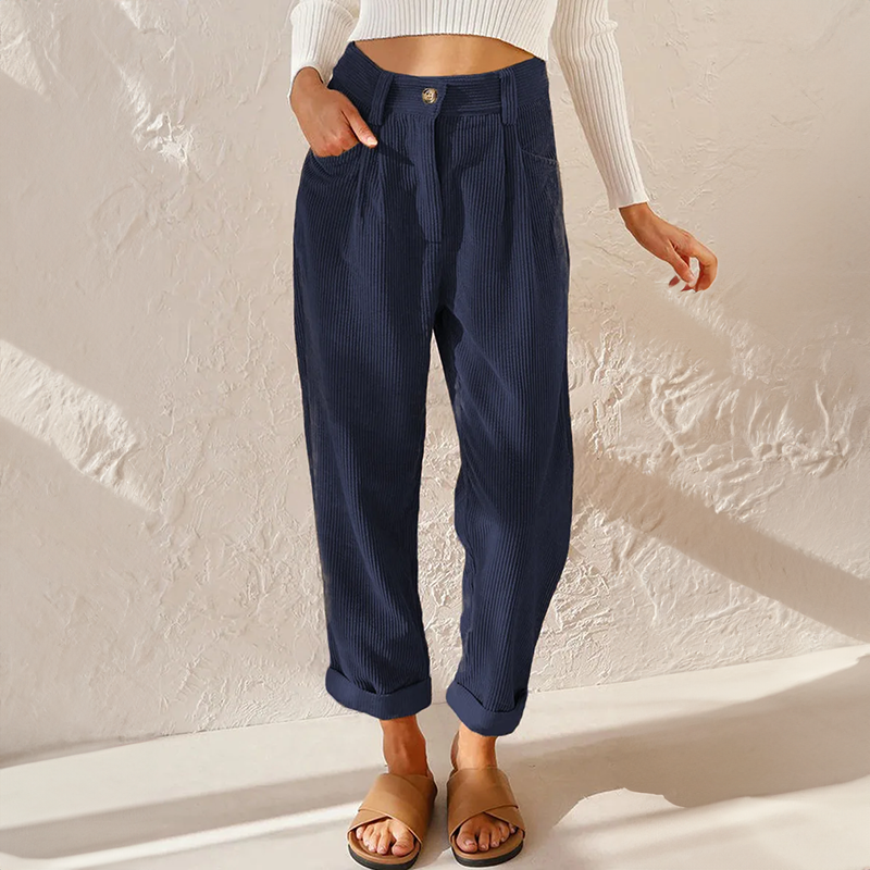 Echoarchiv - Lockere High Wait Cord Hose für Damen