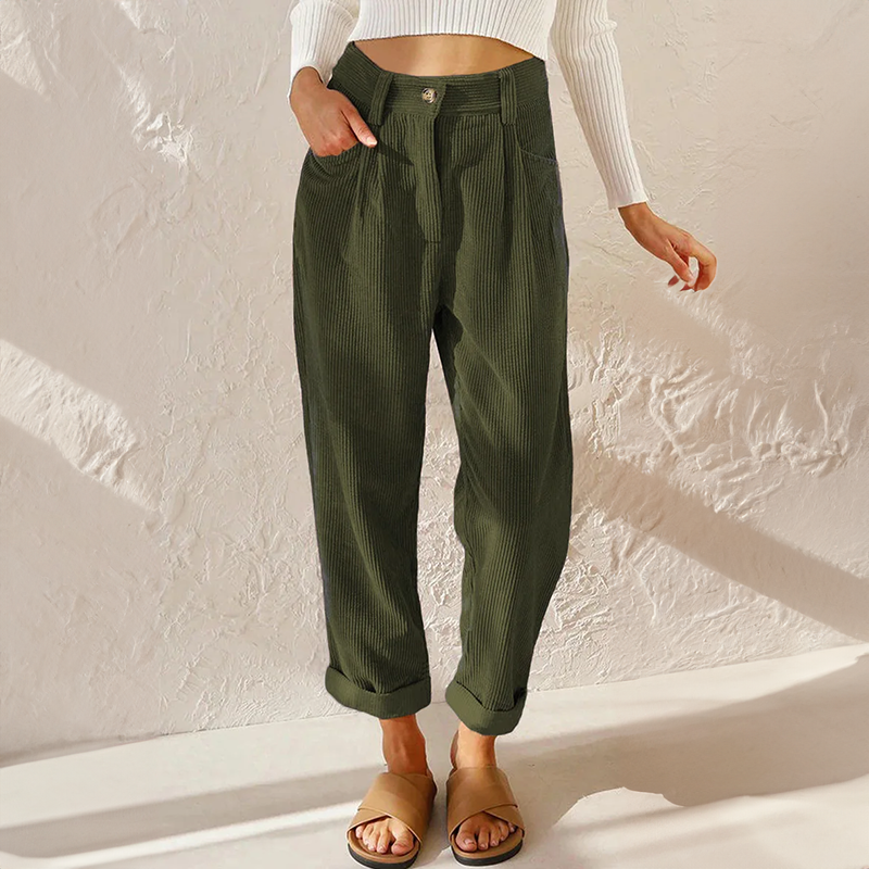Echoarchiv - Lockere High Wait Cord Hose für Damen