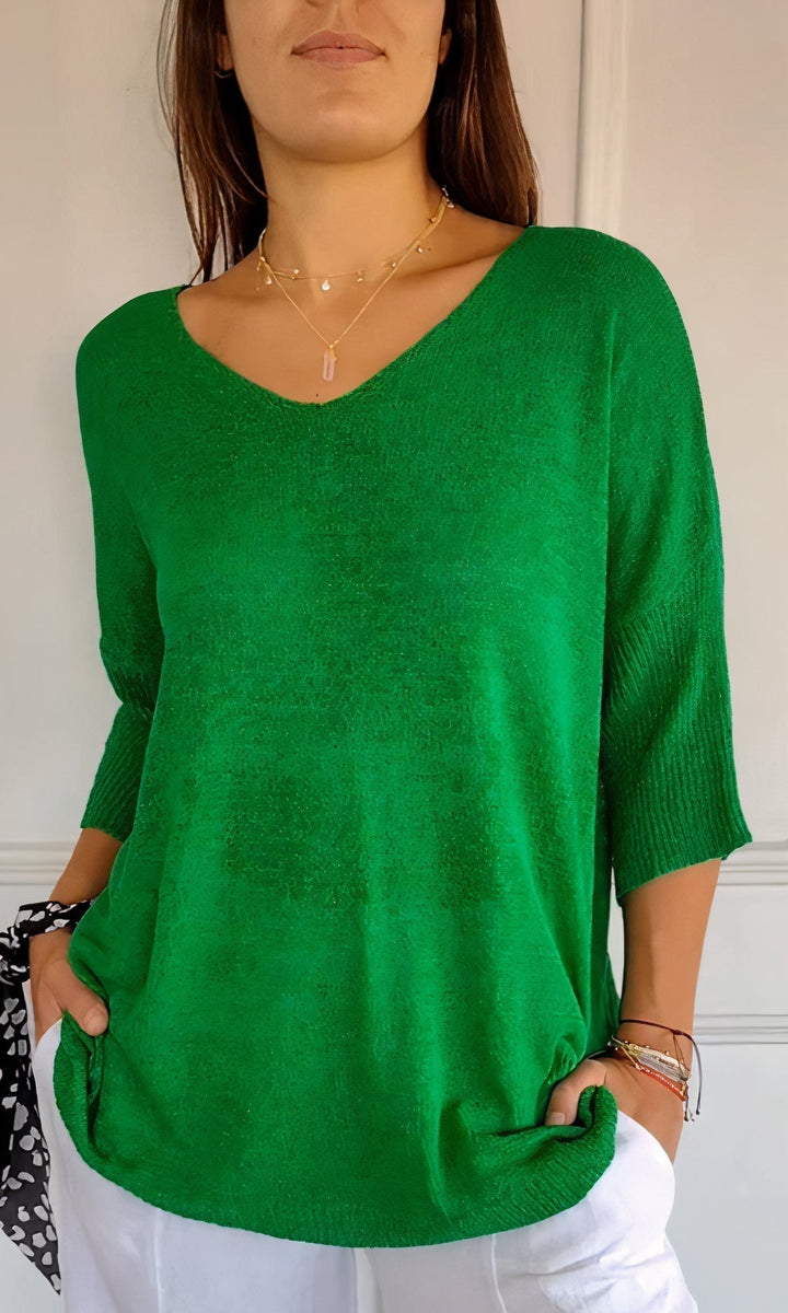 Echoarchiv | Casual Gestrickter V-Ausschnitt Top