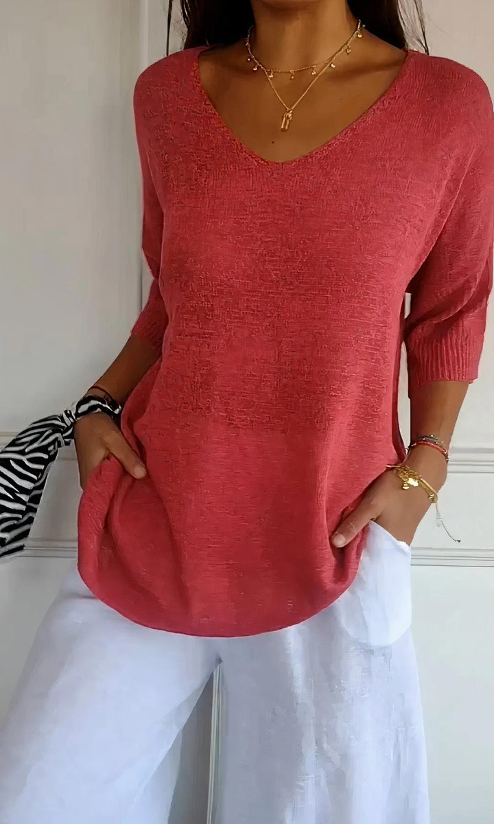 Echoarchiv | Casual Gestrickter V-Ausschnitt Top