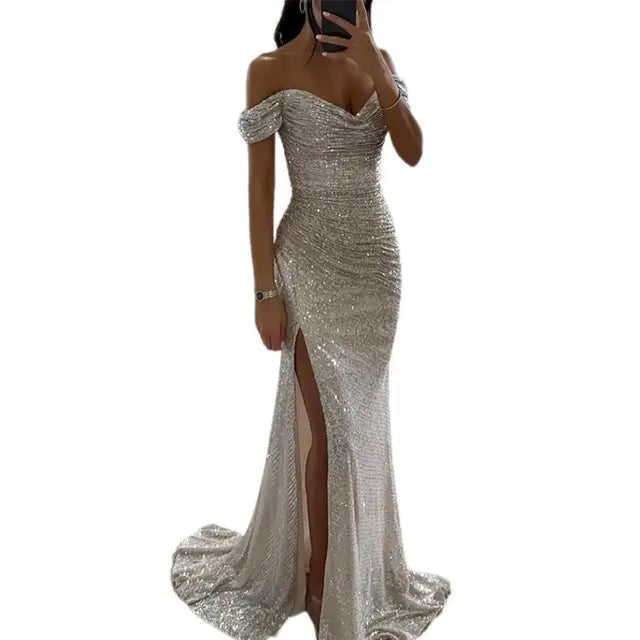 Echoarchiv | Kleid Elegant Off-Shoulder Abendkleid