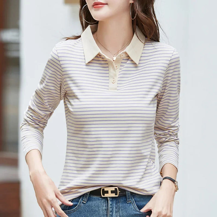 Echoarchiv | Langarm-Poloshirt Damen Aus Baumwolle