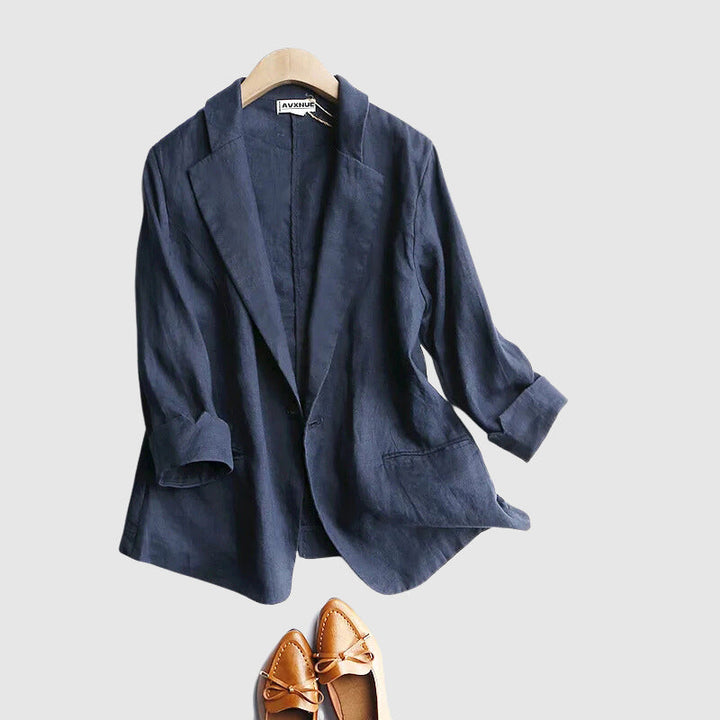 Echoarchiv | Daly Chic Minimalist Leinen Blazer