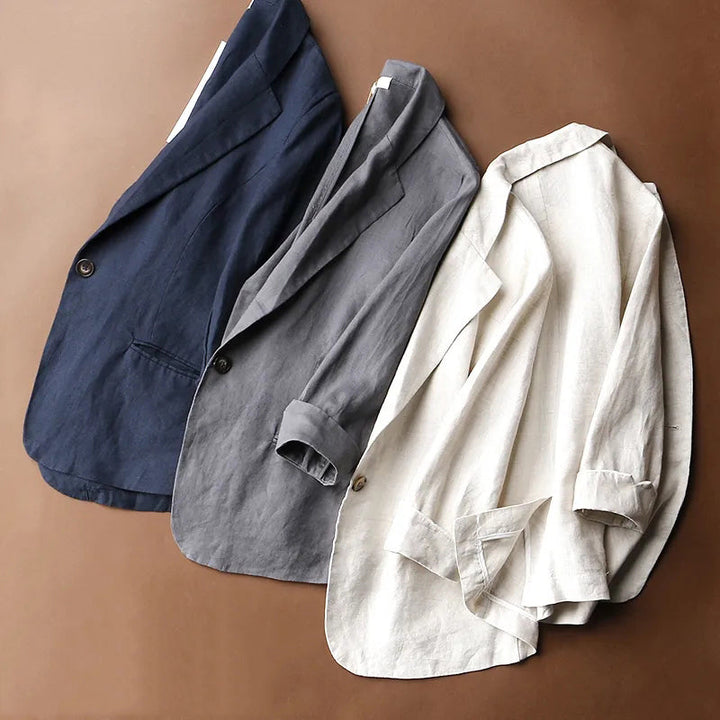 Echoarchiv | Daly Chic Minimalist Leinen Blazer