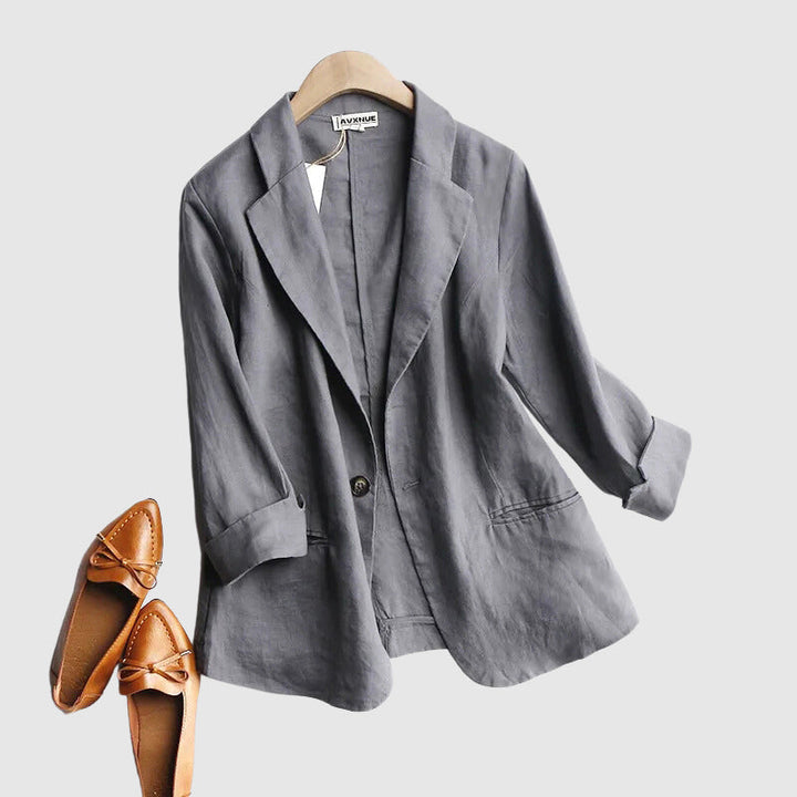 Echoarchiv | Daly Chic Minimalist Leinen Blazer