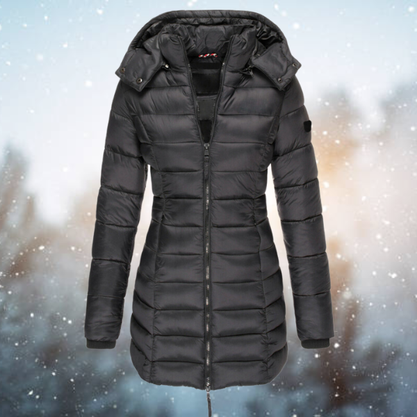 Echoarchiv | Warme und Stilvolle Schwarze Pufferjacke für Damen Bequeme Passform