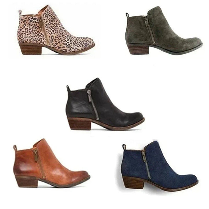 Stiefeletten | Blockabsatz | Flacher Absatz | Lederstiefel | Damenstiefel Echoarchiv