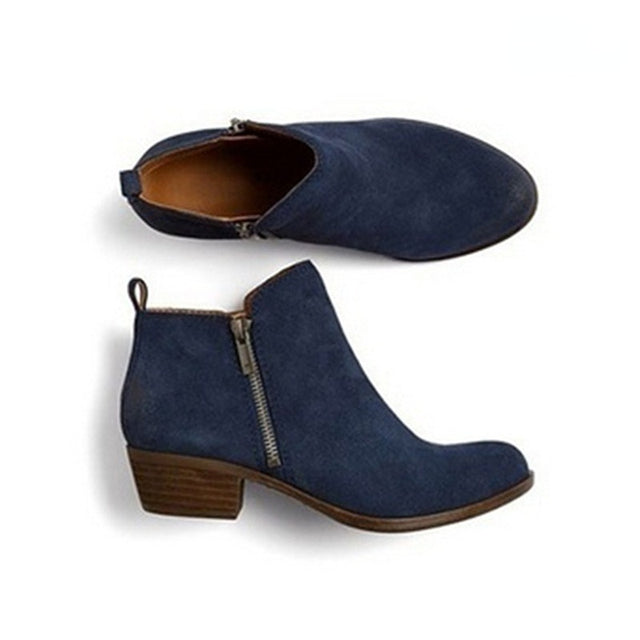 Stiefeletten | Blockabsatz | Flacher Absatz | Lederstiefel | Damenstiefel Echoarchiv