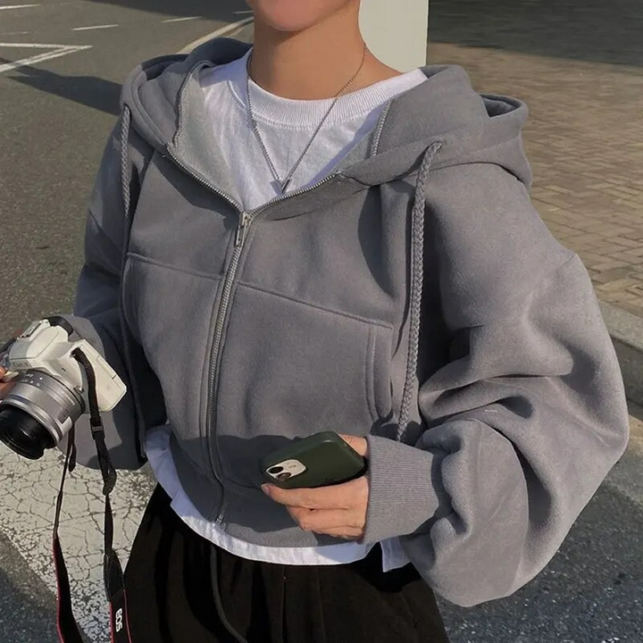 Echoarchiv | Übergröße Zipper-Hoodie Für Damen