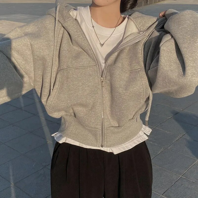 Echoarchiv | Übergröße Zipper-Hoodie Für Damen