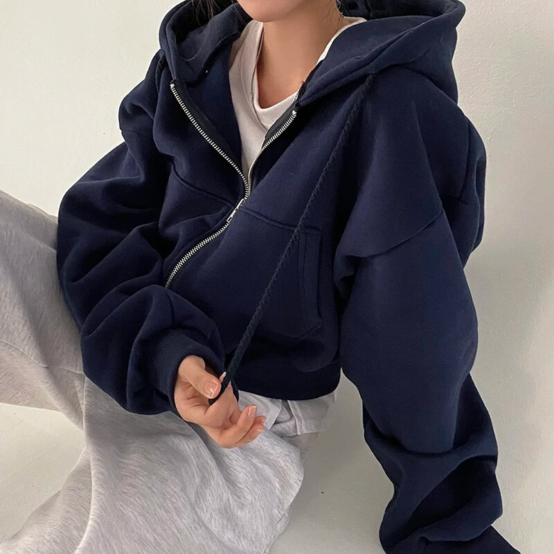 Echoarchiv | Übergröße Zipper-Hoodie Für Damen