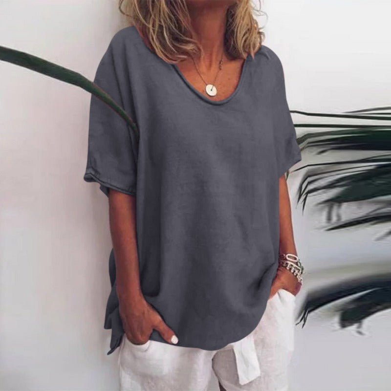 Echoarchiv | Damen Rundhals-Shirt Unifarben