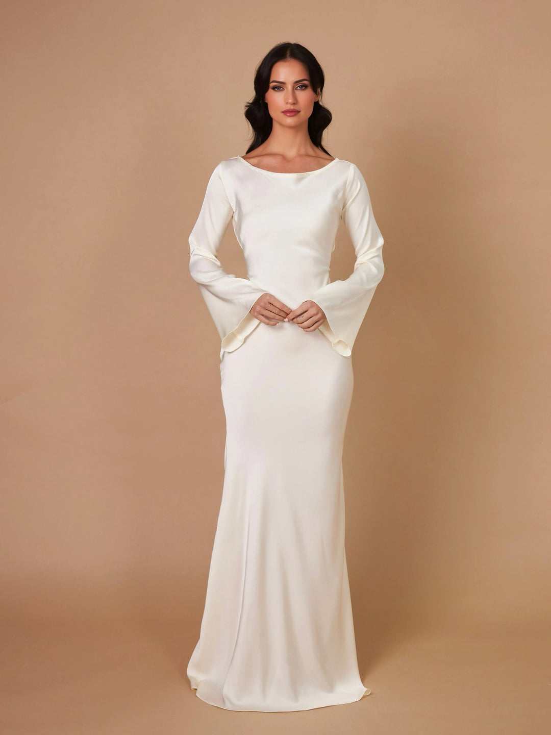 Echoarchiv | Fließendes Maxi Kleid Mit Langen Ärmeln Für Damen
