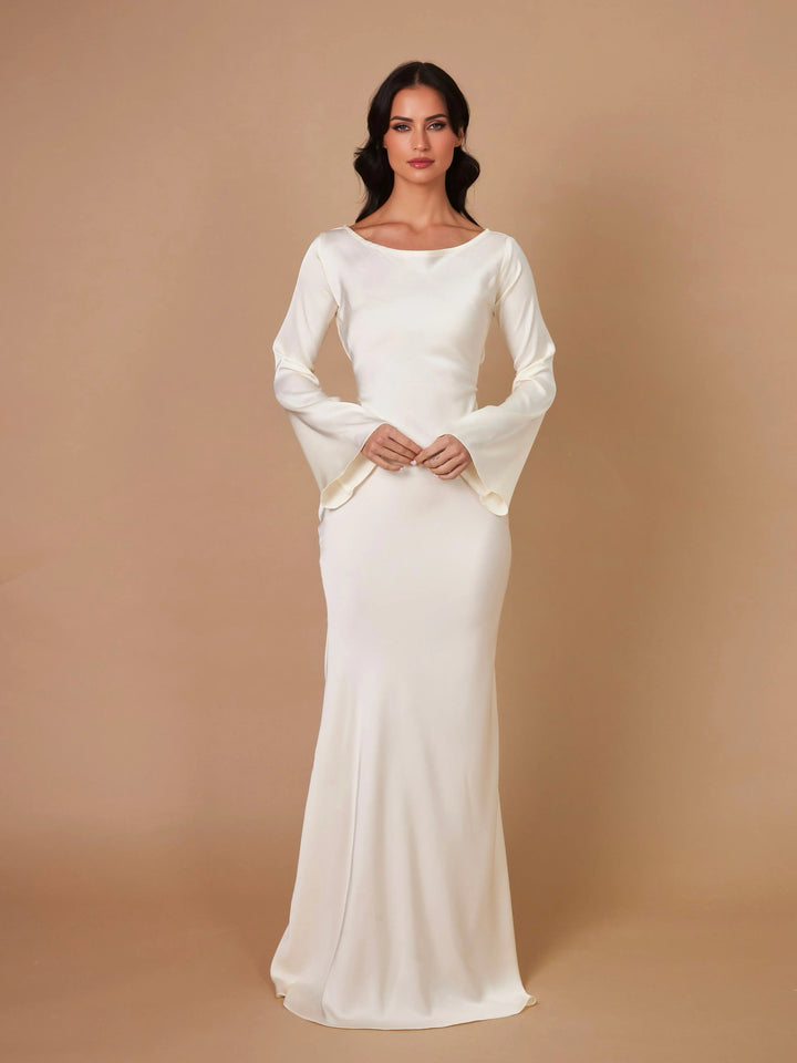 Echoarchiv | Fließendes Maxi Kleid Mit Langen Ärmeln Für Damen