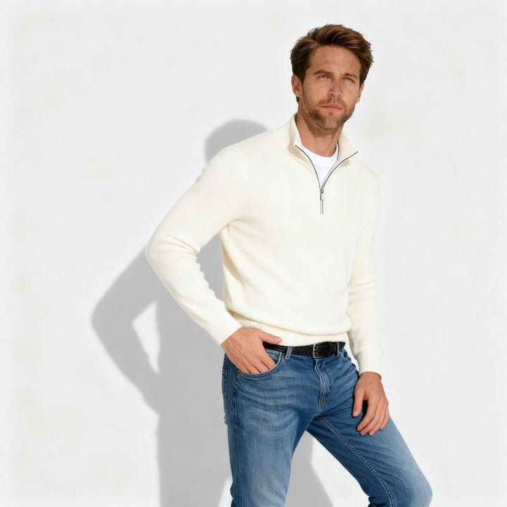 V-Ausschnitt Zipper Pullover