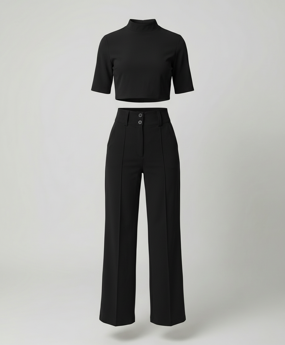 Echoarchiv | Eleganz Tailliertes Herbst-Hosenset für Stilvolle Looks