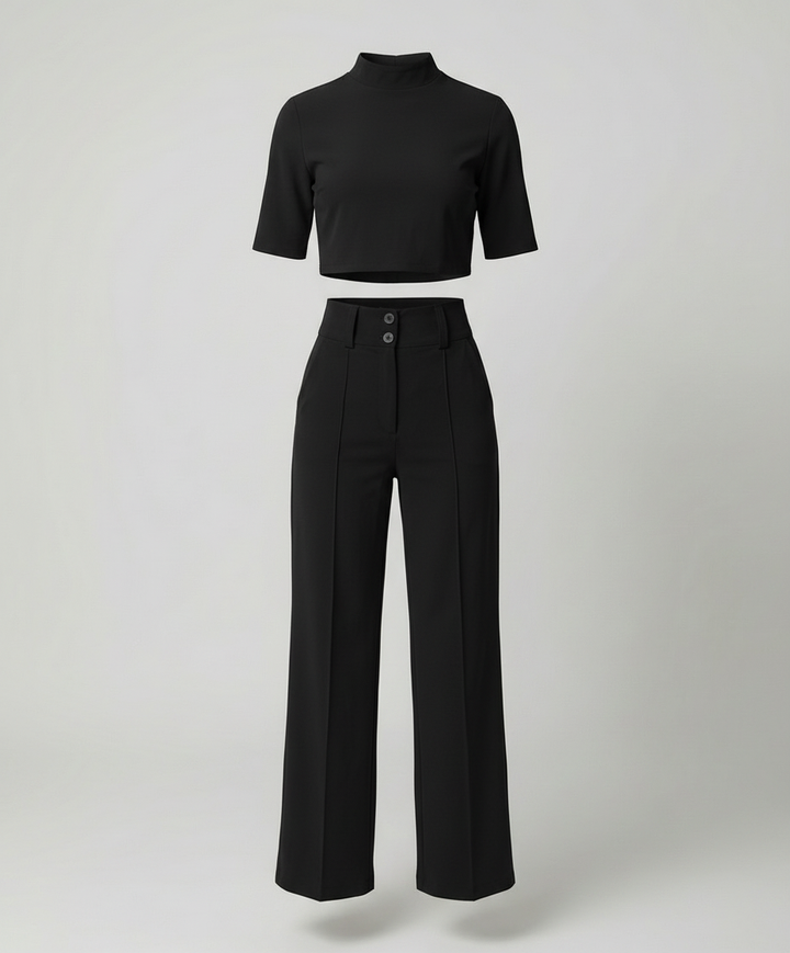 Echoarchiv | Eleganz Tailliertes Herbst-Hosenset für Stilvolle Looks