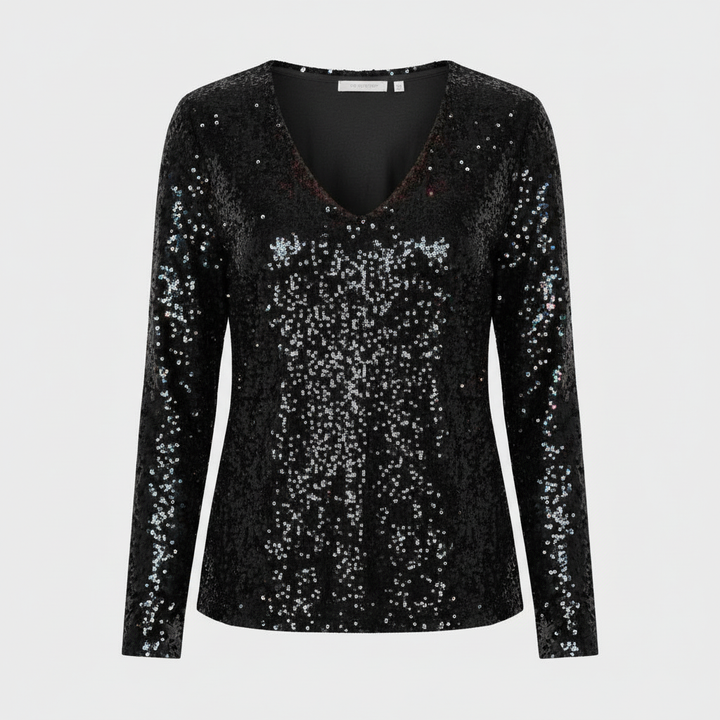 Glitzernde Party Eleganz V Ausschnitt Top Damen | Echoarchiv