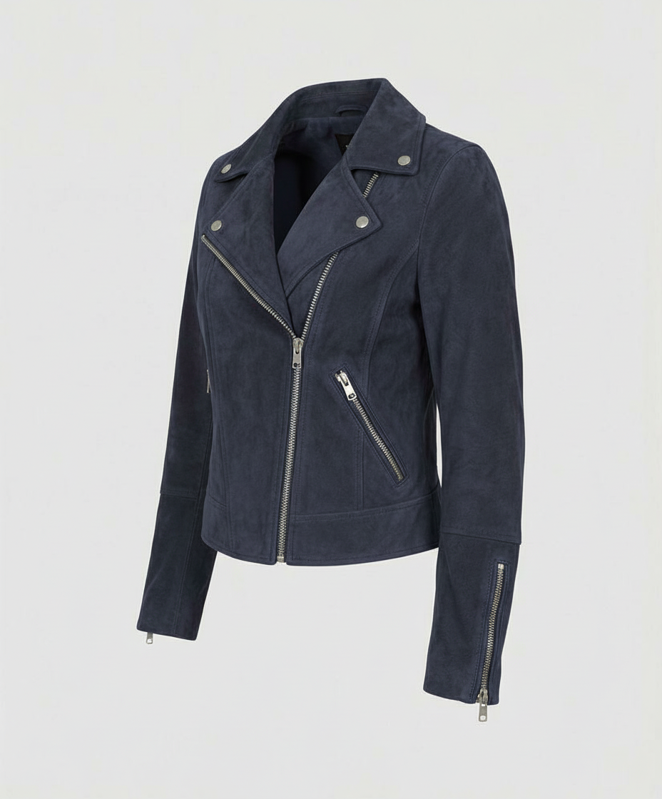Echoarchiv | Damen Wildleder Bikerjacke