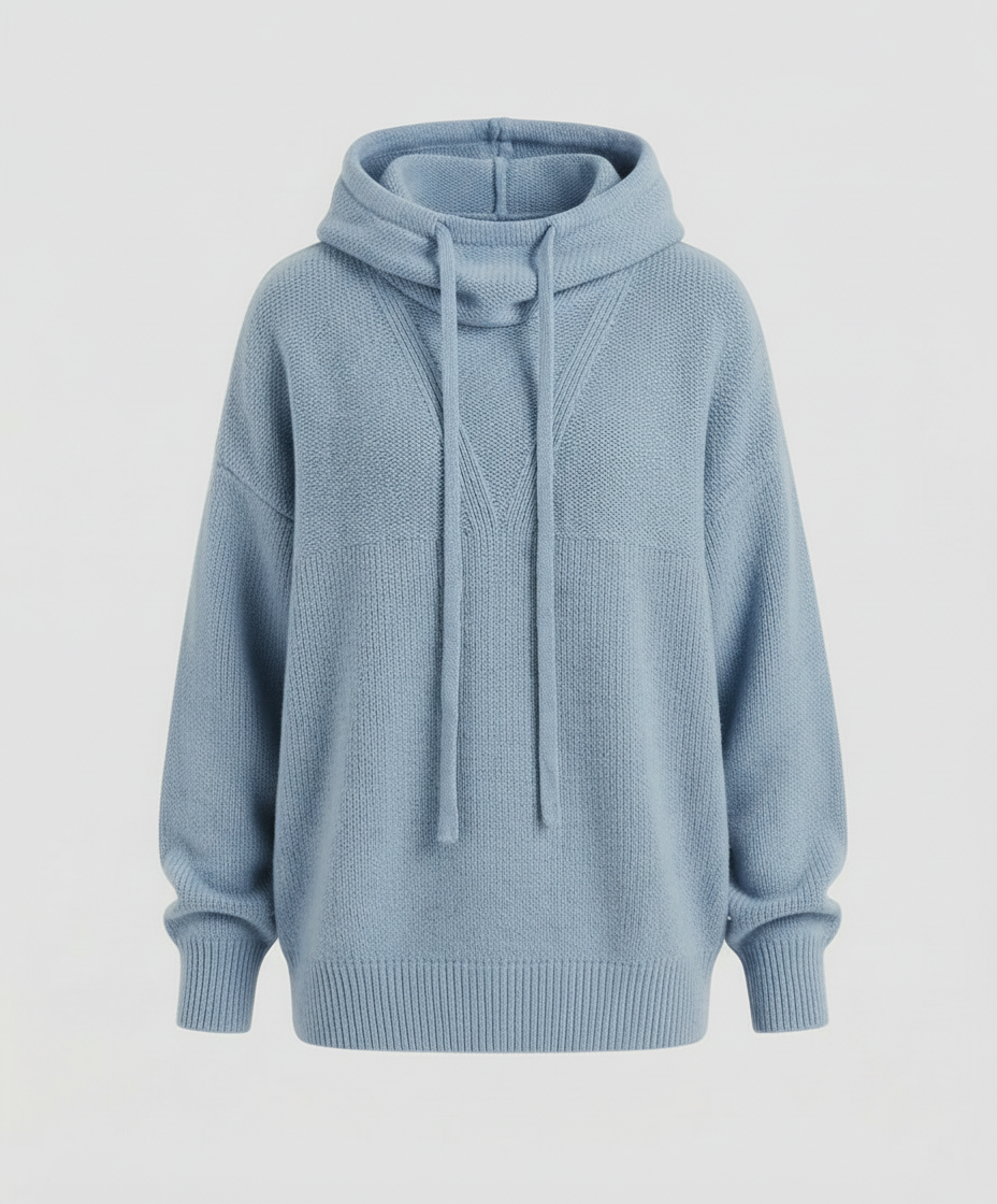 Lässiger, stilvoller Pullover mit Stapelkragen | Echoarchiv