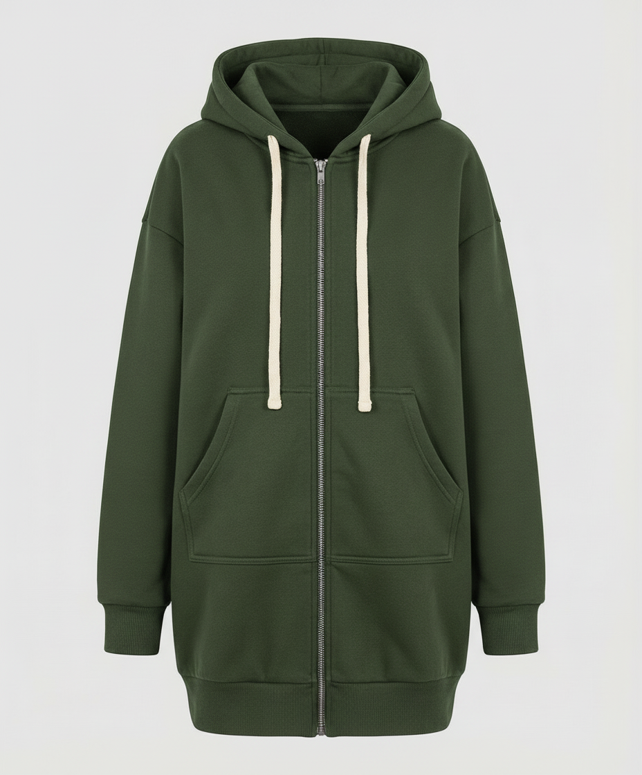 Echoarchiv | Zip-Up Hoodie knielang