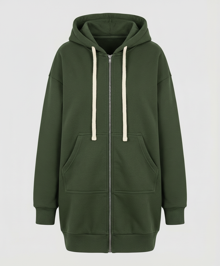 Echoarchiv | Zip-Up Hoodie knielang