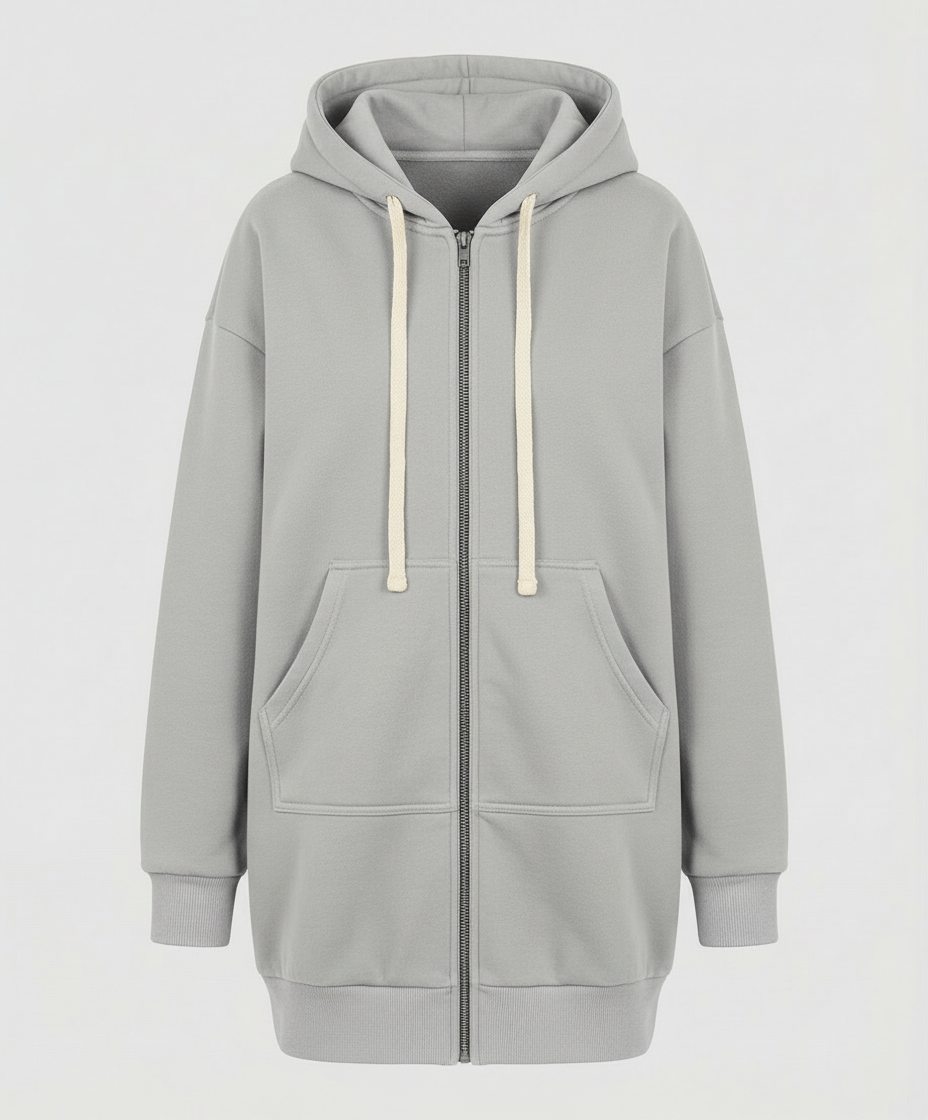 Echoarchiv | Zip-Up Hoodie knielang
