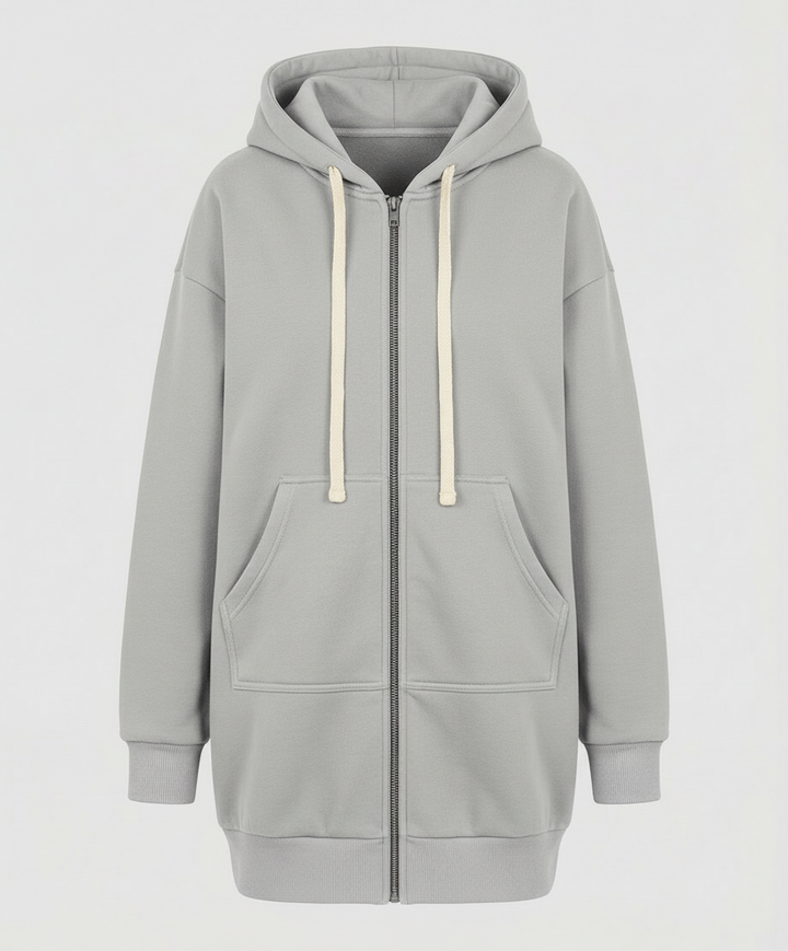 Echoarchiv | Zip-Up Hoodie knielang
