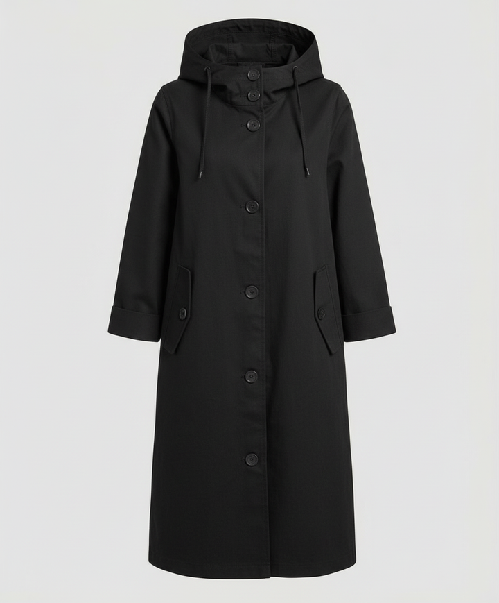 Bequemer Regen Trenchcoat Damen Kapuze | Heidi-Mode