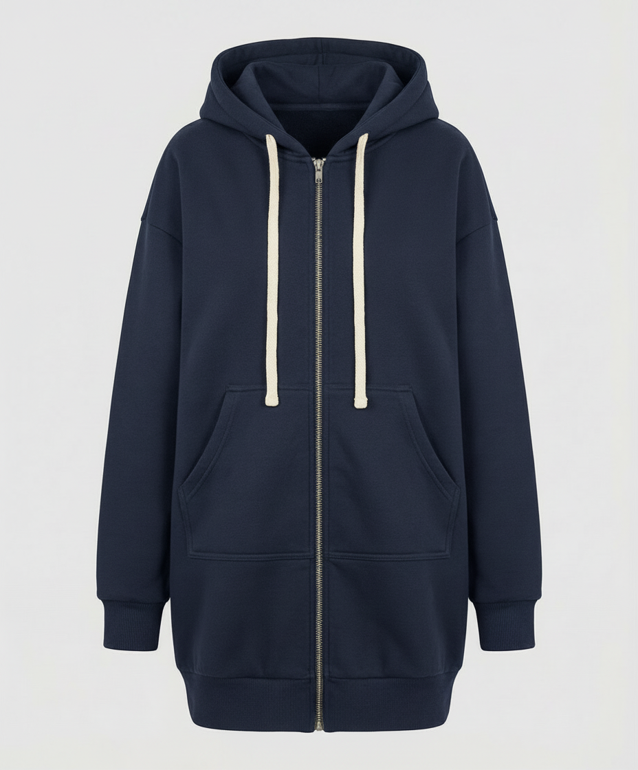 Echoarchiv | Zip-Up Hoodie knielang